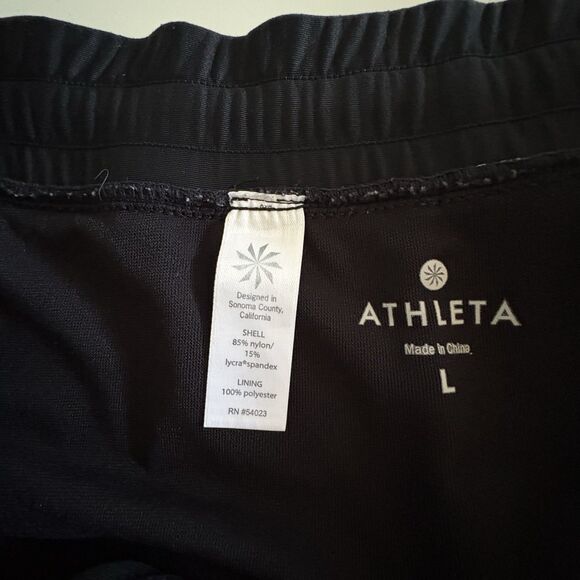 Athleta Black & White Tropical Floral Swim Shorts Swimsuit Bottom Size Large - Picture 5 of 8